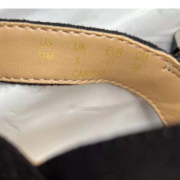 Franco Sarto Carissa Perforated Cork Wedge Sandals Black Size 11M Barely worn! - Picture 12 of 12